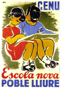 Cartell del Consell de l'Escola Nova Unificada. Any 1936.