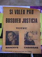 Cartell d’eleccions a procuradors en Corts. Candidatura Barenys-Casassas. Font: cartelestransicion.blogspot.com.