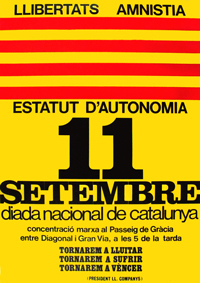 Cartel manifestación 11 de Septiembre del 1977.