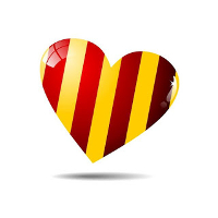 Corazón con bandera catalana.