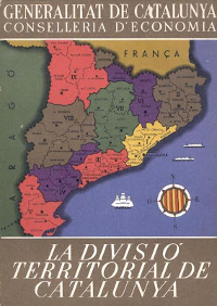 Mapa de la divisió territorial de Catalunya, any 1937.