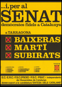 Entesa dels Catalans. Cartell de campanya per Tarragona, any 1977.