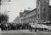 Manifestació per l'amnistia per 'Els Joglars'. Dimarts, 9 de març del 1978.