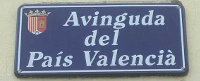 País Valenciano. Cartel de la avenida.