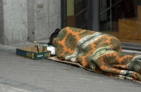 Homeless sleeping.