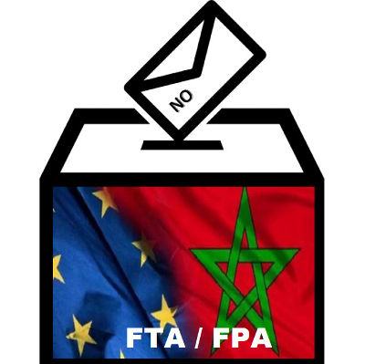 Urna con voto no acuerdos FTA FPA entre Unión Europea y Marruecos.