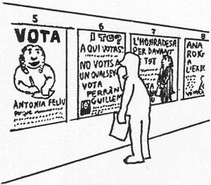 Mostra de campanyes electorals a membre de l'Executiu en igualdat de condicions.