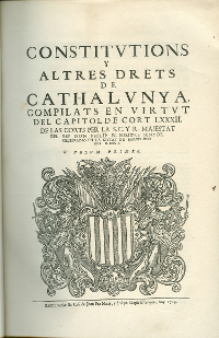 Constitucions Catalanas, primer volumen de 1702, por Old - Old, Dominio público, https://commons.wikimedia.org/w/index.php?curid=174014
