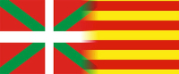 Ikurriña y bandera catalana.