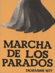 Pegatina de la marcha de los parados. Diciembre 1977. Fuente: Publico.