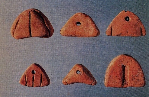 Triangle tokens from Susa dating to  approximately 5500 B.P.