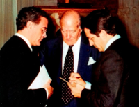 Salvador Sánchez-Terán con Josep Tarradellas y Adolfo Suárez.