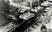 Tanques en Valencia, saliendo a la calle, por orden de Milans del Bosch, el 23 de Febrero del 1981.