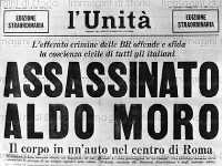 Diario «L'Unità» con la noticia del asesinato de Aldo Moro.